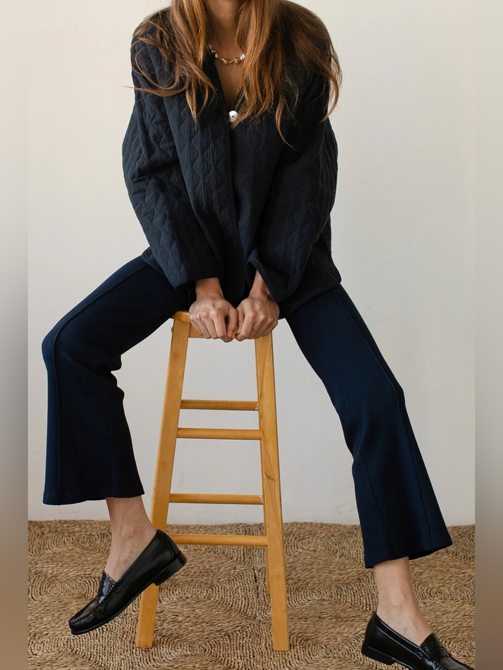 DONNI. The rib kick flare pants Navy women’s size small